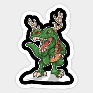Christmas Dinosaur Red Nosed Reindeer T Rex Lover Sticker